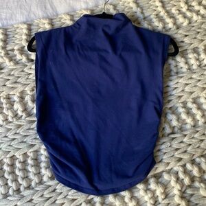 Women's Navy Sleeveless Mock Neck Top